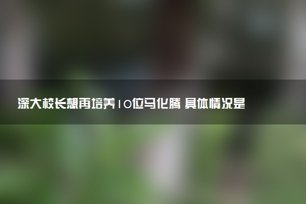 深大校长想再培养10位马化腾 具体情况是怎么回事