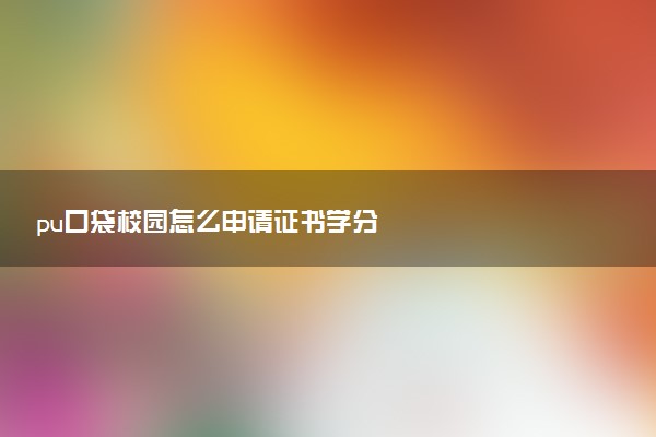 pu口袋校园怎么申请证书学分