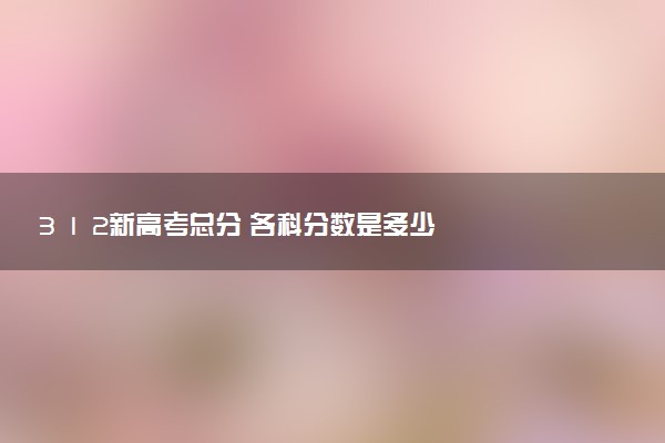 3 1 2新高考總分 各科分?jǐn)?shù)是多少