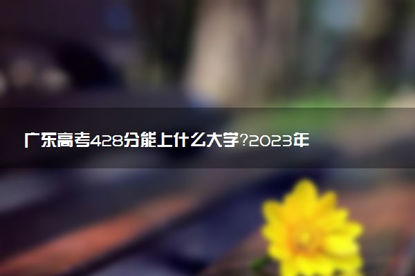 广东高考428分能上什么大学？2023年可以报考哪些学校？附排名