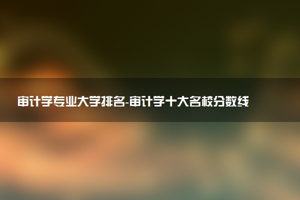 审计学专业大学排名-审计学十大名校分数线（2023参考）
