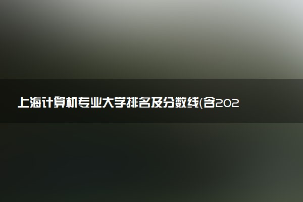 上海计算机专业大学排名及分数线（含2022年高考最低录取分）