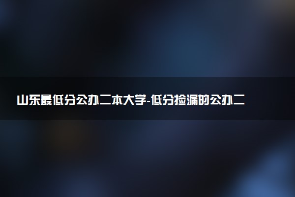 山东最低分公办二本大学-低分捡漏的公办二本院校山东（2023年参考）