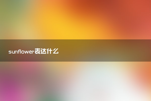 sunflower表達(dá)什么