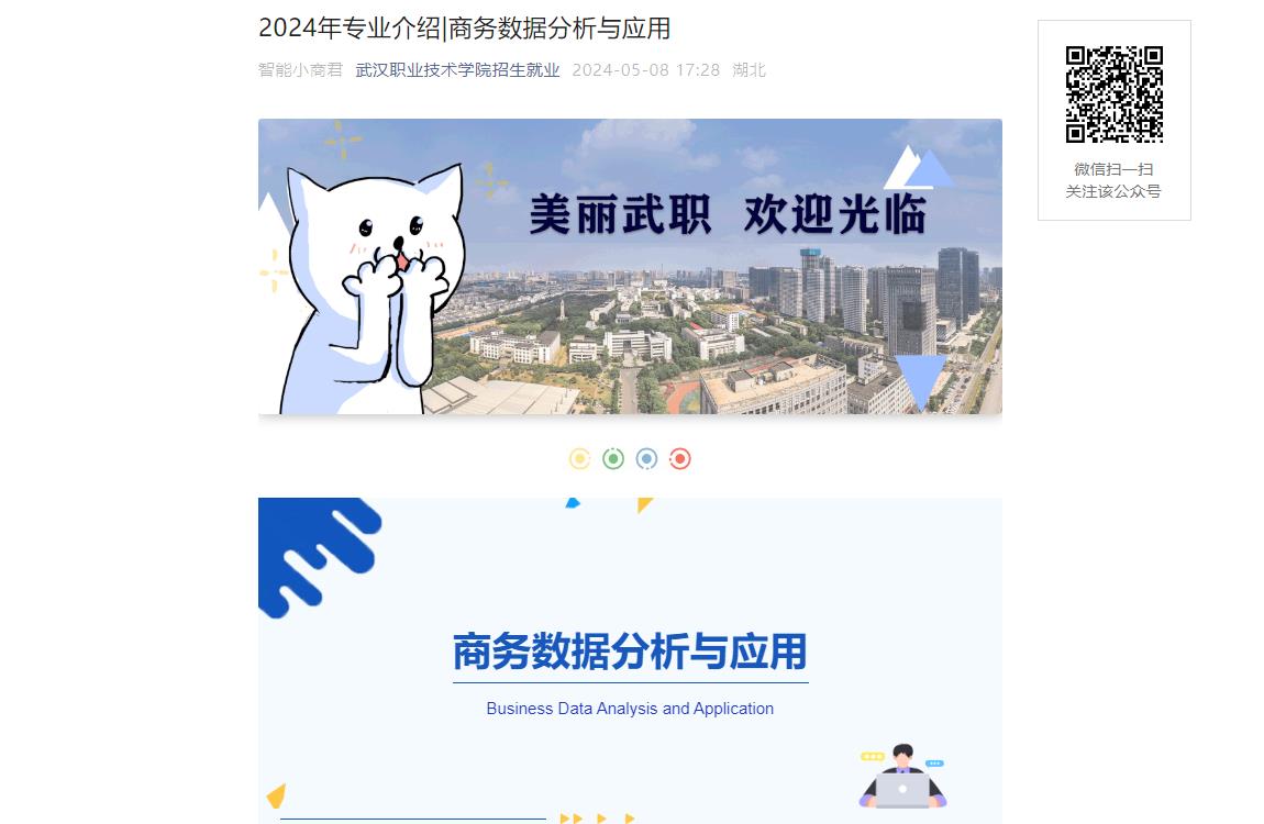 武汉职业技术学院商务数据分析与应用专业介绍