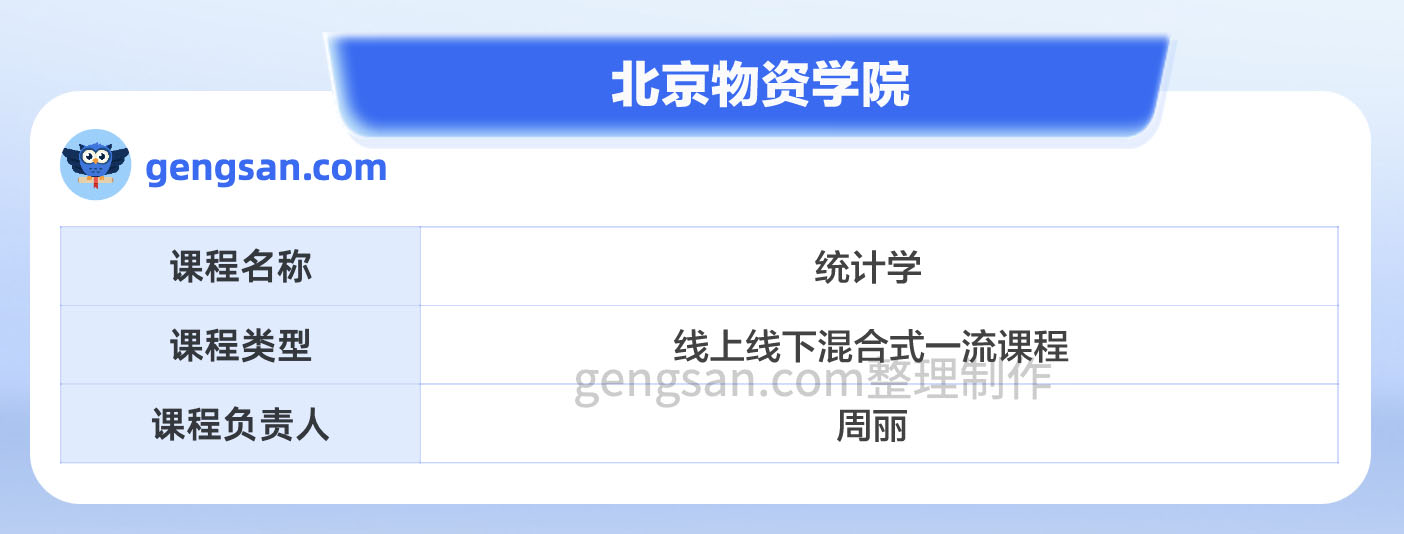 第二批国家级一流本科课程名单公布！北京物资学院统计学课程入选