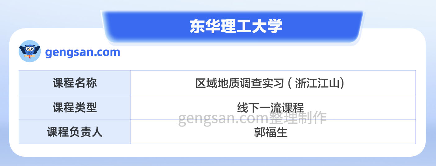 第二批国家级一流本科课程名单公布！东华理工大学区域地质调查实习 ( 浙江江山)课程入选